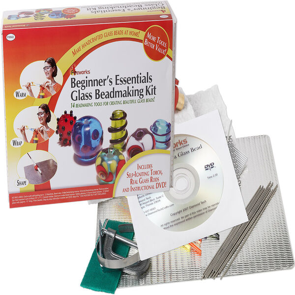Glass bead making starter set, Fireworks™ Beginner's Essentials Glass Beadmaking Kit, pkg/1. image number 0