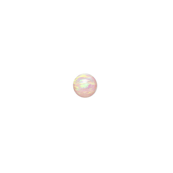 Bead, "opal" (silica and epoxy) (man-made), pink, 6mm round. Sold individually. image number 0