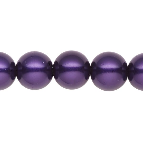 Pearl 1pk purple, Celestial Crystal® 12mm round 15.5-16 inch image number 0