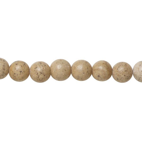 Grain stone 1pkg1, round bead natural, 15.5 inch 6-7mm image number 0