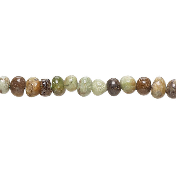 Bead, chrysoprase (natural), 3-4mm hand-cut round and 4x3mm-5x4mm hand-cut rondelle, F grade, Mohs hardness 6-1/2 to 7. Sold per 14-inch strand. image number 0
