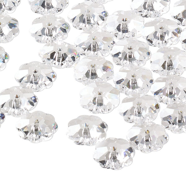 Bead 12pk crystal, Preciosa Czech crystal 10x3.5mm loch flower image number 0