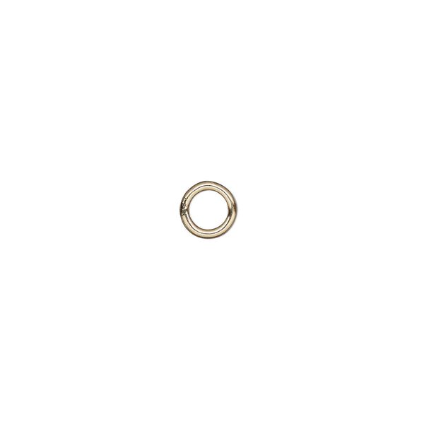 Jump ring, 14Kt gold-filled, 6mm soldered round, 3.9mm inside diameter, 18 gauge. Sold per pkg of 10. image number 0