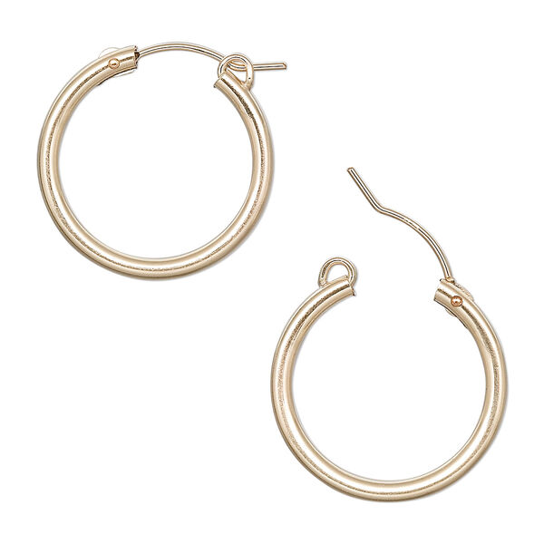 Earring, 14Kt gold-filled, 22mm flexible round hoop with latch-back closure. Sold per pair. image number 0