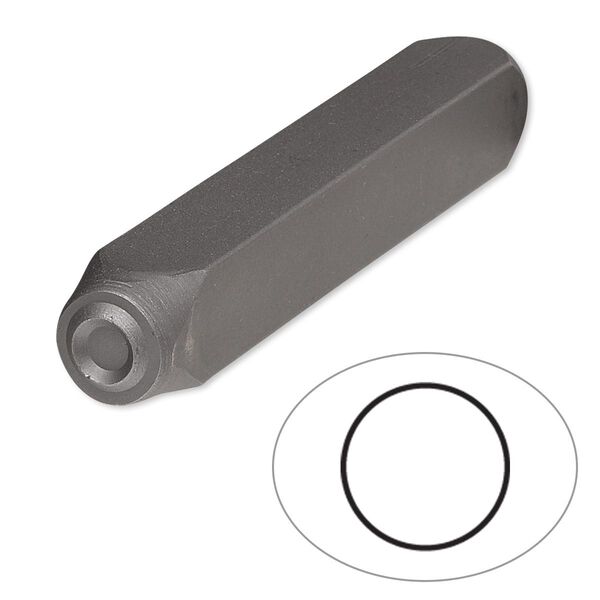 Stamp punch, tempered chrome vanadium steel, 5mm circle, 2-3/4 x 3/8 inches. Sold individually. image number 0