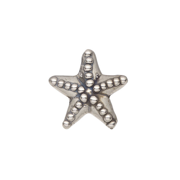 Bead 1pkg1 sterling silver, 19x7mm starfish, electroformed / antiqued JBB Findings image number 0