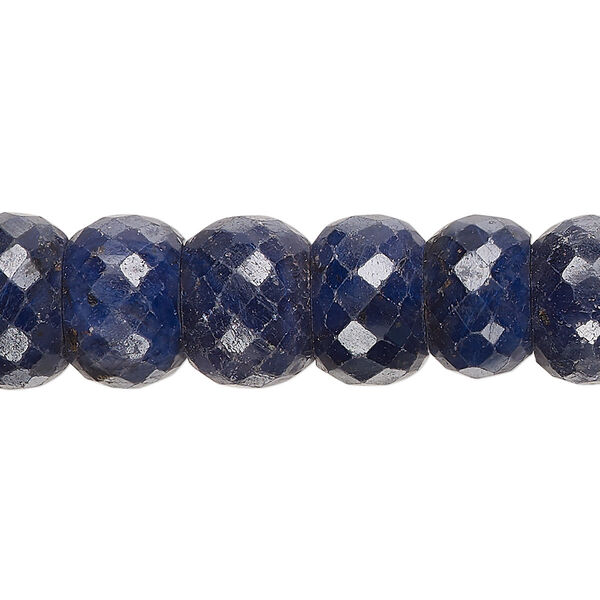 Blue sapphire 1pkg1, hand-cut faceted rondelle bead 14 inch 12x8mm-14x10mm image number 0