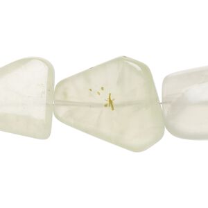 Prehnite 1pkg1, hand-cut nugget bead natural 14 inch large