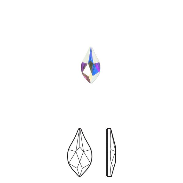 Flat back 48pk crystal AB foil back, Crystal Passions® 7.5x4mm flame 2205 image number 0