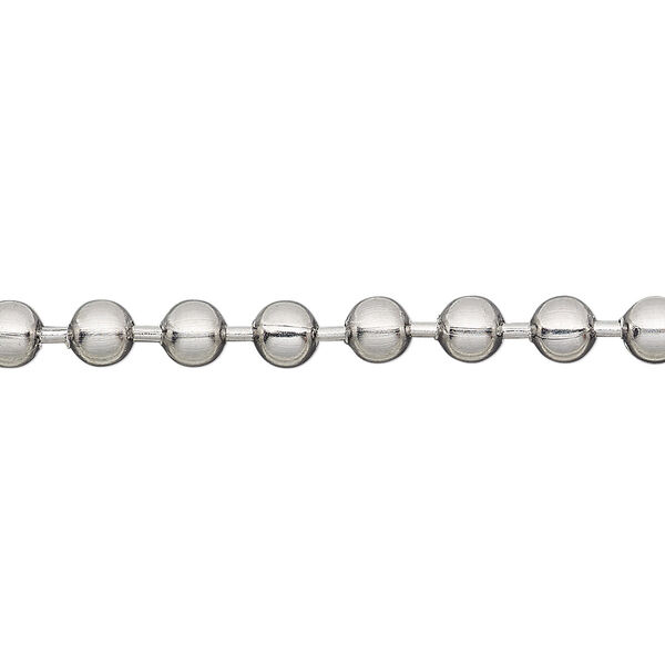 Chain, Almost Jewelry™, stainless steel, 4.5mm ball. Sold per pkg of 5 feet. image number 0