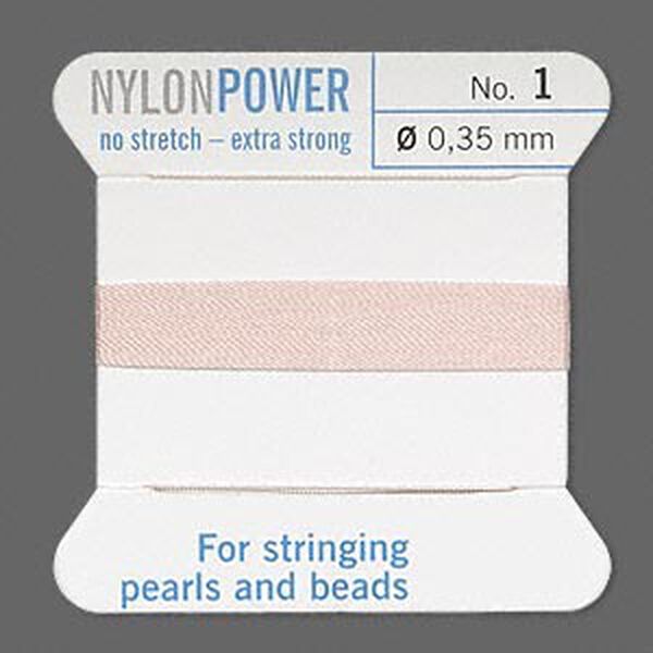 Thread, Griffin, nylon, light pink, size #1. Sold per 2-meter card (approximately 78 inches). image number 0