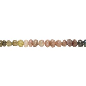 Multi-tourmaline 1pkg1, hand-cut rondelle bead natural 13 inch 3x1mm-4x3mm