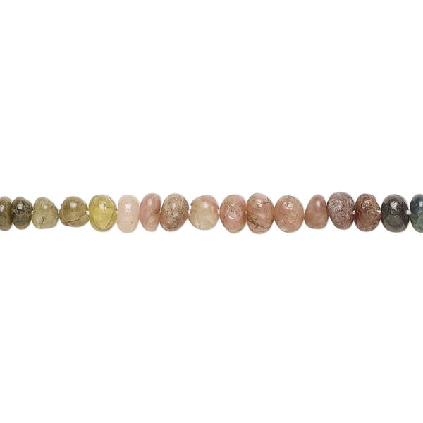 Multi-tourmaline 1pkg1, hand-cut rondelle bead natural 13 inch 3x1mm-4x3mm image number 0