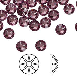 Flat back 288pk iris foil back, Swarovski® 6.32-6.5mm rose round SS30 2088