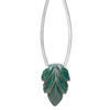 Malachite 1pkg1, hand-cut top-drilled carved leaf bead natural 18x12mm image number 0
