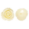 Bead, resin, antique white, 19x19mm half-drilled rose. Sold per pkg of 2. image number 0