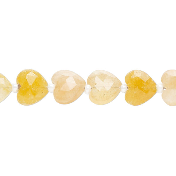 Red aventurine 1pkg21, hand-cut faceted puffed heart bead natural B grade, 9x8mm image number 0