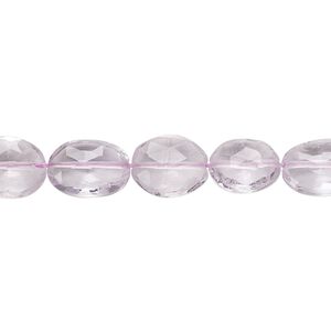 Bead, lavender amethyst (natural), 10x8mm-13x9mm hand-cut faceted puffed oval, B grade, Mohs hardness 7. Sold per 8-inch strand.