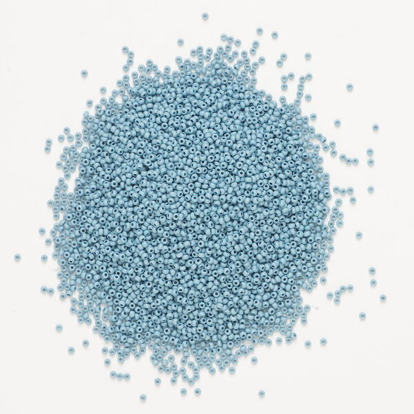 Seed bead, Preciosa Ornela Czech glass, 1pkg50g, 2.0-2.2mm rocaille, opaque matte terra dyed ocean mist chalkwhite (06432) image number 1