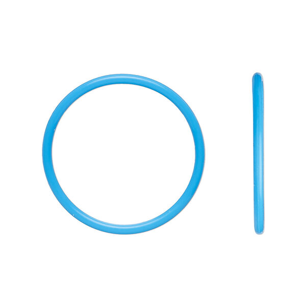 Component, Oh! Ring™, silicone, light blue, 25mm round with 22mm hole. Sold per pkg of 50. image number 0