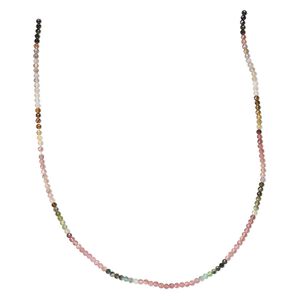 Multi-tourmaline 1pkg1, hand-cut faceted round bead natural 12 inch 2-2.5mm