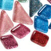 Glass mosaic mix 1pkg1, glitter paint art glass 1/4 lb mix multicolored 10-25mm image number 0