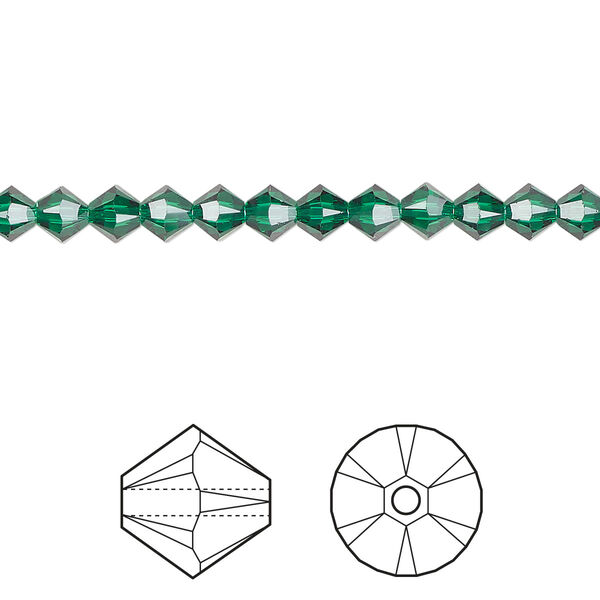 Bead 144pk majestic green, Crystal Passions® 4mm bicone 5328 image number 0