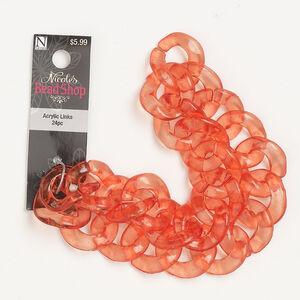 Chain 1pkg1 curb, 24mm, acrylic watermelon 14 inch