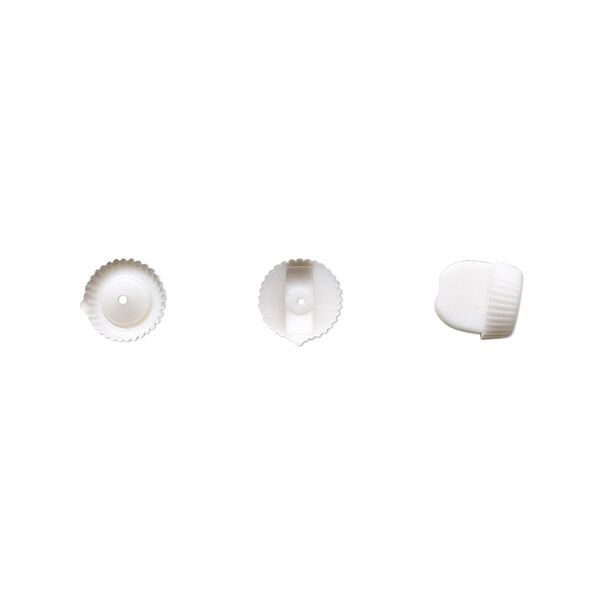 Earnut 1pkg100, 6x5mm, rubber / white 50 pair image number 0