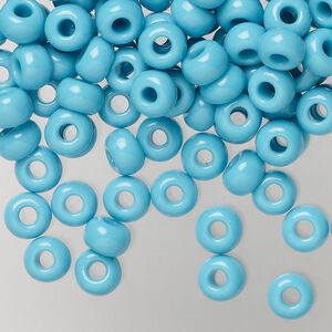 Seed bead, Preciosa Ornela, glass, opaque turquoise blue, #2 rocaille. Sold per 500-gram pkg.