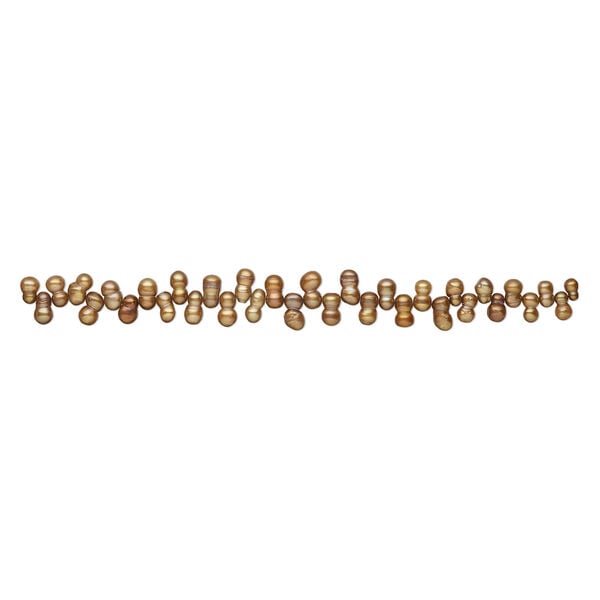 Freshwater pearl 1pkg1, top-drilled freeform, 14 inch iris gold 9x6mm-14x7mm cultured image number 1