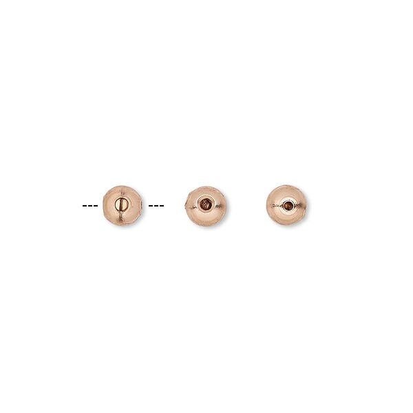 Crimp, Screw-Tite Crimps™, copper-plated copper, 4mm round, for wire up to 0.024 inches. Sold per pkg of 144 (1 gross). image number 0