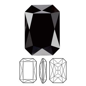 Fancy stone 24pk jet, Swarovski® 27x18.5mm emerald cut 4627