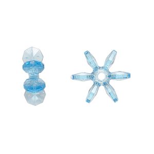 Bead, acrylic, transparent light blue, 14x5mm paddle wheel. Sold per pkg of 500.