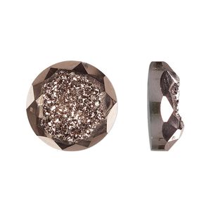 Druzy agate 1pkg1, hand-cut calibrated faceted round cab 16mm