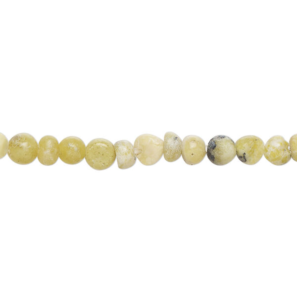 Yellow "turquoise" (serpentine with quartz) 1pkg1, round bead natural D grade, 15.5-16 inch 4mm image number 0