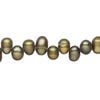 Freshwater pearl 1pkg1, top-drilled rice, 15 inch green-gold 6x5mm-9x6mm cultured image number 0
