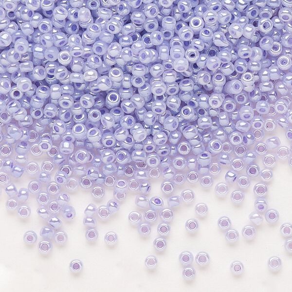 Seed bead, Dyna-Mites™, glass, pkg/1/2kg, #11 round, opaque ceylon pastel lilac, (337 11/0 RR). image number 0