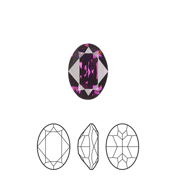 Fancy stone 144pk amethyst foil back, Preciosa MAXIMA Czech crystal rhinestone 14x10mm oval image number 0