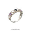 Ring, sterling silver, twisted band with (7) 3.5mm 4-prong round settings, size 7. Sold individually. image number 1