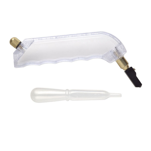 Glass cutter, pistol grip, steel / brass / plastic, clear and black, 5 inches. Sold individually. image number 0