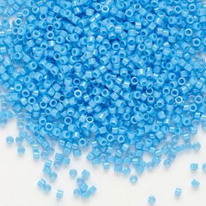 Seed bead, Delica®, glass, pkg/50g, #11 round, opaque dark turquoise (DB-0659).