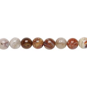 Laguna lace agate 1pkg1, round bead natural 15.5-16 inch 6mm