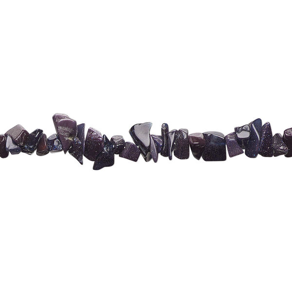 Bead 1pk blue goldstone, manmade, small to medium chip 32 inch image number 0