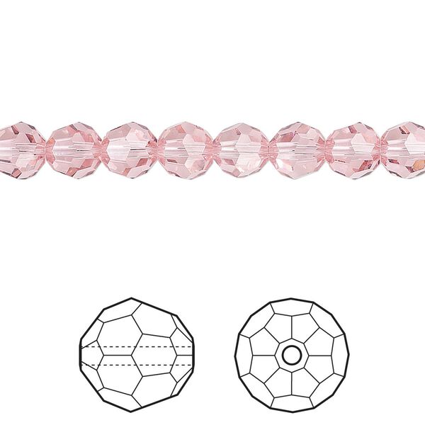 Bead 360pk light rose, Swarovski® 6mm round 5000 image number 0