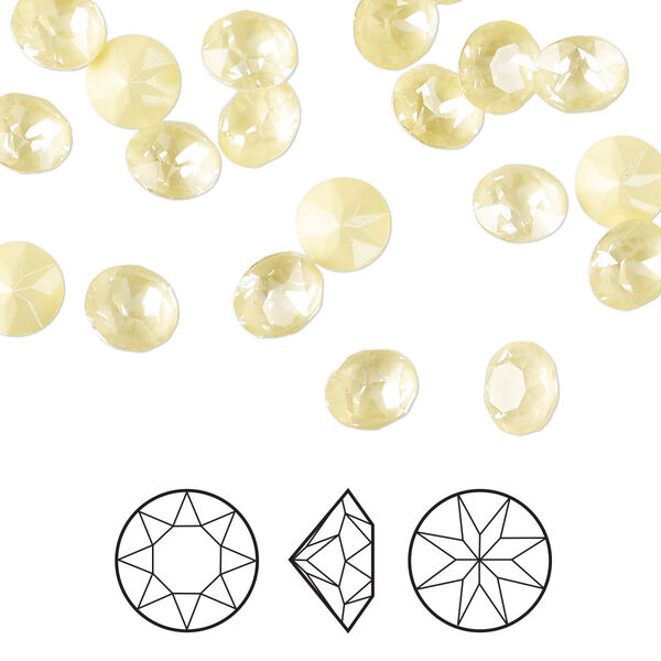 Chaton 288pk crystal soft yellow ignite, Swarovski® 6.14 to 6.32mm XIRIUS round SS29 1088 image number 0