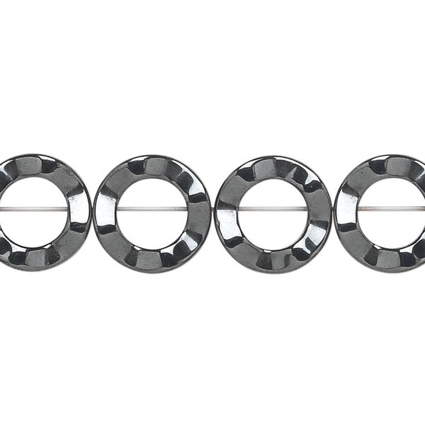 Bead, Hemalyke™ (man-made), 12mm open wavy ring. Sold per 15-1/2" to 16" strand. image number 0