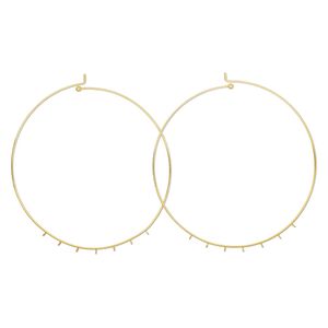 Neckwire, gold-finished brass, 1.7mm round with 7 loops and 5mm ball-and-hook closure. Sold per pkg of 2.