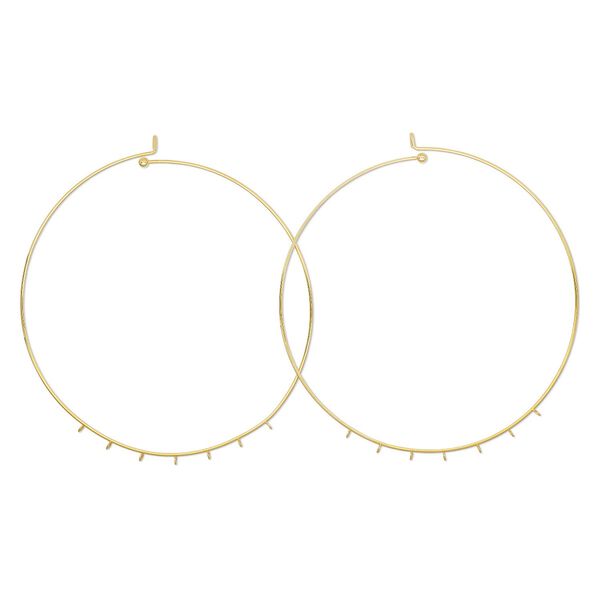 Neckwire, gold-finished brass, 1.7mm round with 7 loops and 5mm ball-and-hook closure. Sold per pkg of 2. image number 0
