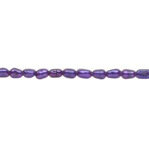 Freshwater pearl 1pkg1, seed, 17 inch royal purple 3mm cultured